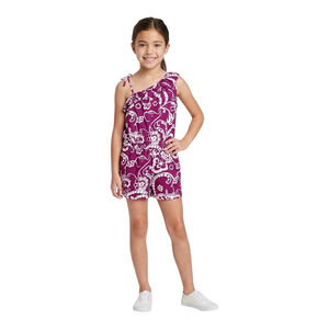 Gymboree Girls One-Shoulder Romper Purple White Floral Size 8 Summer